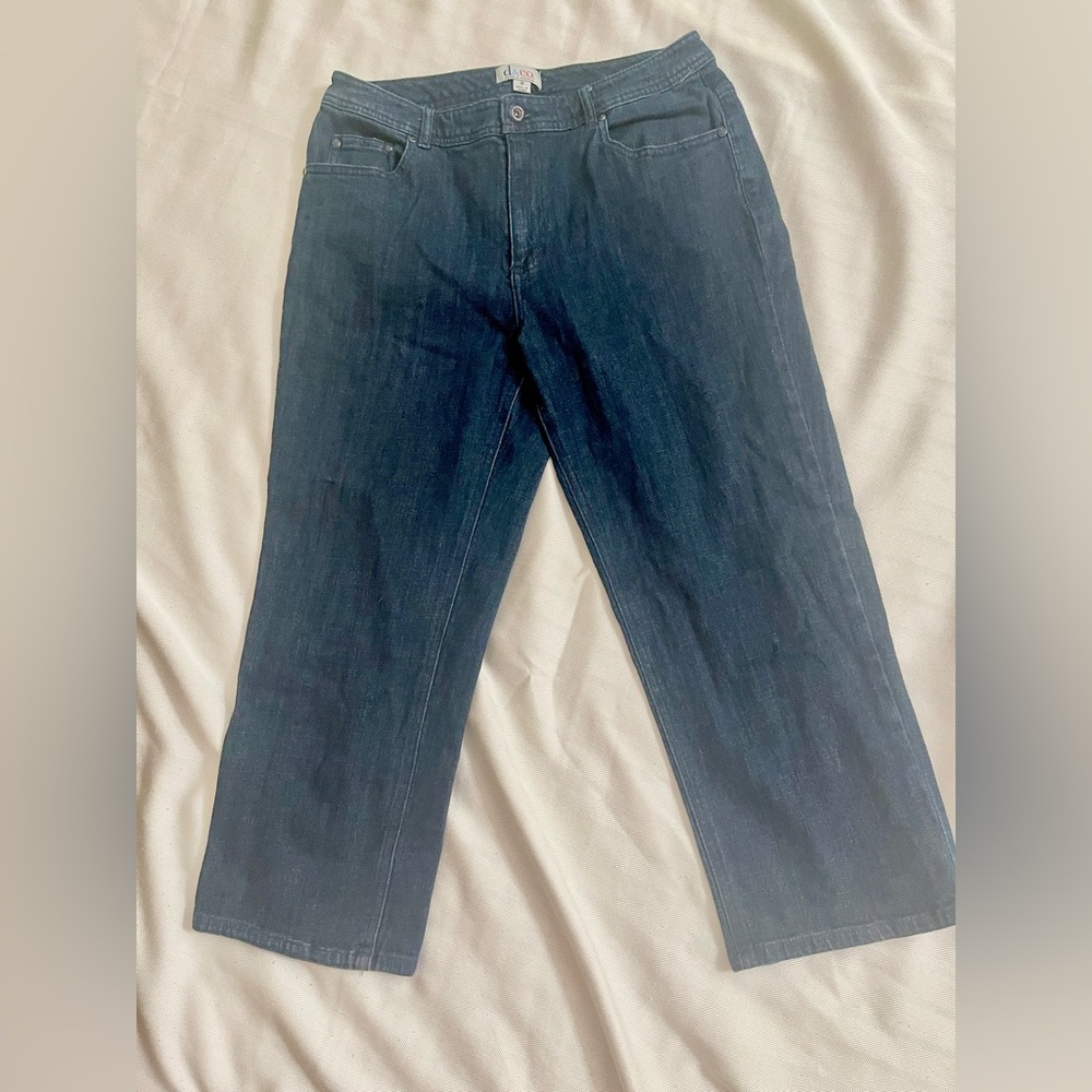 Denim & Co Duo Stretch Capri Pants med Blue